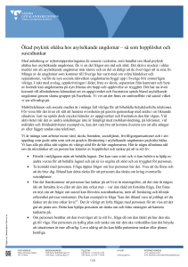 Ökad psykisk ohälsa hos asylsökande ungdomar
