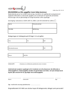 Gäller from 2011-01-01 DELEGERING av HSL