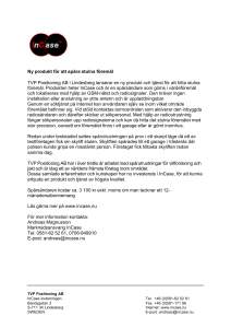 Ny produkt för att spåra stulna föremål TVP Positioning AB i