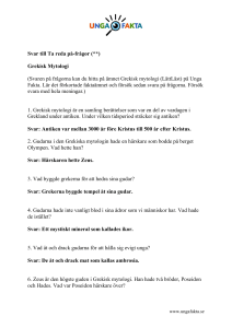 Svar till Ta reda på-frågor (**) Grekisk Mytologi (Svaren