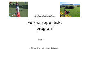 Folkhälsopolitiskt program 2015 -2020