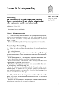 Förordning om statsbidrag till organisationer som bedriver