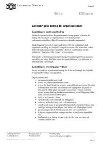 Landstingets bidrag till organisationer