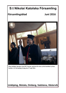 Församlingsbrev sommaren 2016 - S:t Nikolai Katolska Församling