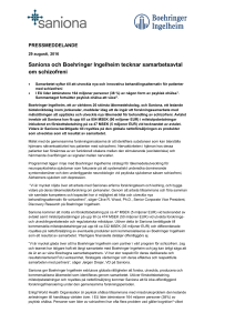 Saniona och Boehringer Ingelheim tecknar