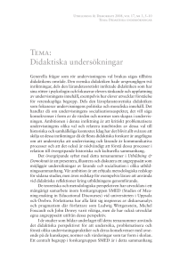 Tema: Didaktiska undersökningar