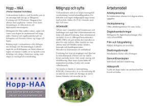 Hopp - HAA Målgrupp och syfte Arbetsmodell