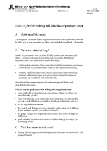 Riktlinjer för bidrag till ideella organisationer