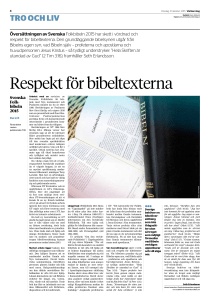 Respekt för bibeltexterna
