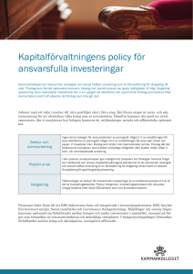 Kapitalförvaltningens policy för ansvarsfulla