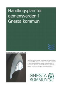Handlingsplan för demensvården i Gnesta kommun