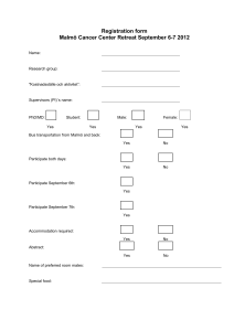 Registration form Malmö Cancer Center, Research Retreat