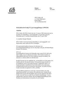 Datum Dnr 2008-06-19 164-2008 DNA Guide