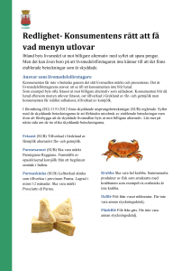 Redlighet- Konsumentens rätt att få vad menyn utlovar