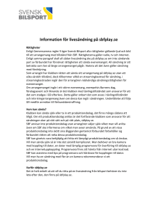 Information för livesändning på sbfplay.se