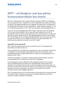NIPT - Karolinska Universitetssjukhuset