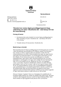 Yttrande över remiss lägsta grundläggningsnivå längs vattendrag