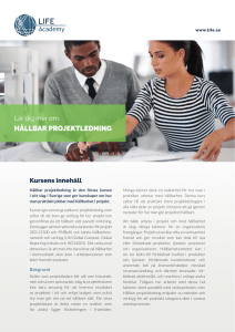HÅLLBAR PROJEKTLEDNING
