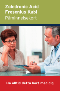 Zoledronic Acid Fresenius Kabi Påminnelsekort
