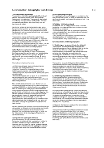 Leveransvillkor - bohagsflyttar inom Sverige