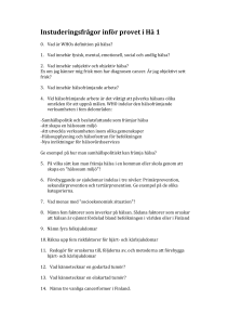 Instuderingsfrågor inför provet i Hä 1