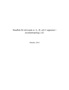 Handbok för skrivande av A-, B- och C-uppsatser i