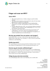 Frågor och svar om HPV?