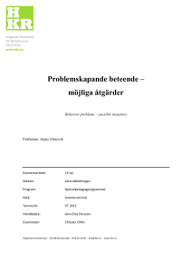 Problemskapande beteende – möjliga åtgärder