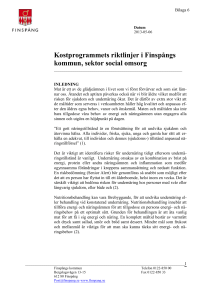 Kostprogrammets riktlinjer i Finspångs kommun, sektor social omsorg