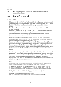 Om siffror och tal