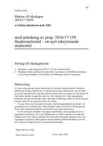 201617SD med anledning av Avslag på propositionen om