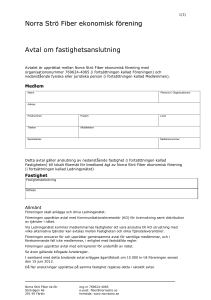 Norra Strö Fiber ekonomisk förening Avtal om fastighetsanslutning