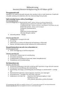 Målbeskrivning Anestesi/Intensivvårdsplacering för AT