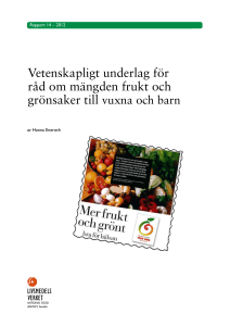 Vetenskapligt underlag för råd om mängden frukt