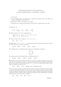 Matematiktävling för elever på sjunde årsklassen i Uleåborg 4.2.2014