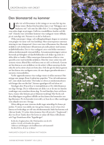Den blomstertid nu kommer - Svenska Botaniska Föreningen