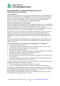 Salmonellainfektion, patientinformation 2013-12-13