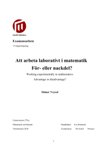 Att arbeta laborativt i matematik För- eller nackdel?