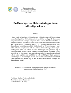 Bedömningar av IT-investeringar inom offentliga sektorn