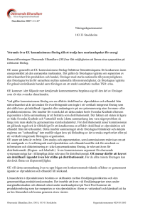 Remissvar till regeringen om EUs till ett tredje inre marknadspaket