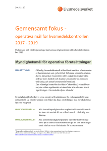 Operativa mål - Livsmedelsverket