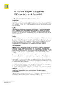 IIS policy för mångfald och öppenhet (Stiftelsen för