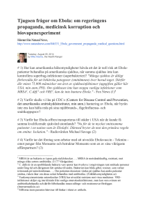 Tjugoen frågor om Ebola: om regeringens propaganda, medicinsk