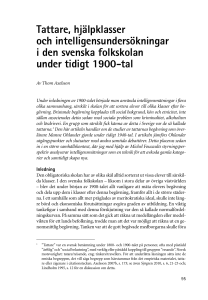 Tattare, hjälpklasser och intelligensundersökningar i den svenska