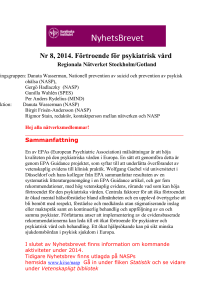 Nr 8, 2014. Förtroende för psykiatrisk vård