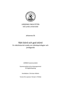 Rätt börd och god skörd - Lund University Publications