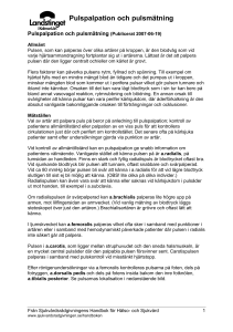 Pulspalpation och pulsmätning