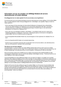 Information om hur du ansöker om tillfälligt tillstånd att servera