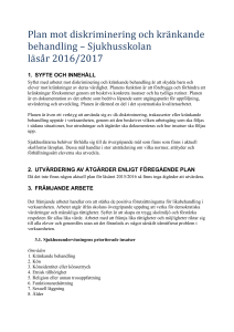 Plan mot diskriminering och kränkande behandling
