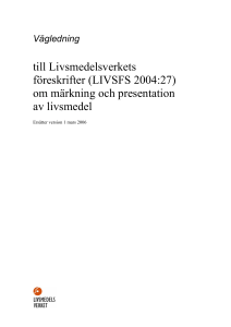 om märkning och presentation av livsmedel